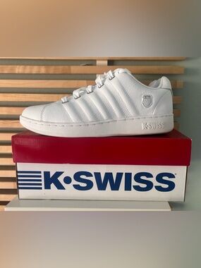 NIB K Swiss CLASSIC VN White/Platinum Low Top Men’s Albury II Size: 11